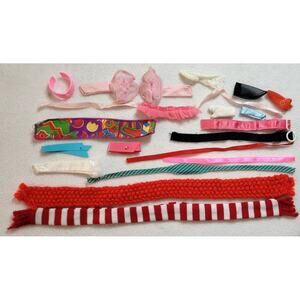 Barbie 1:6 Scale 12" Doll Accessories Lot Scarves Belts Arm Cuffs Socks Gloves